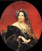 Karl Briullov Portrait of princess Mariya Volkonskaya France oil painting artist